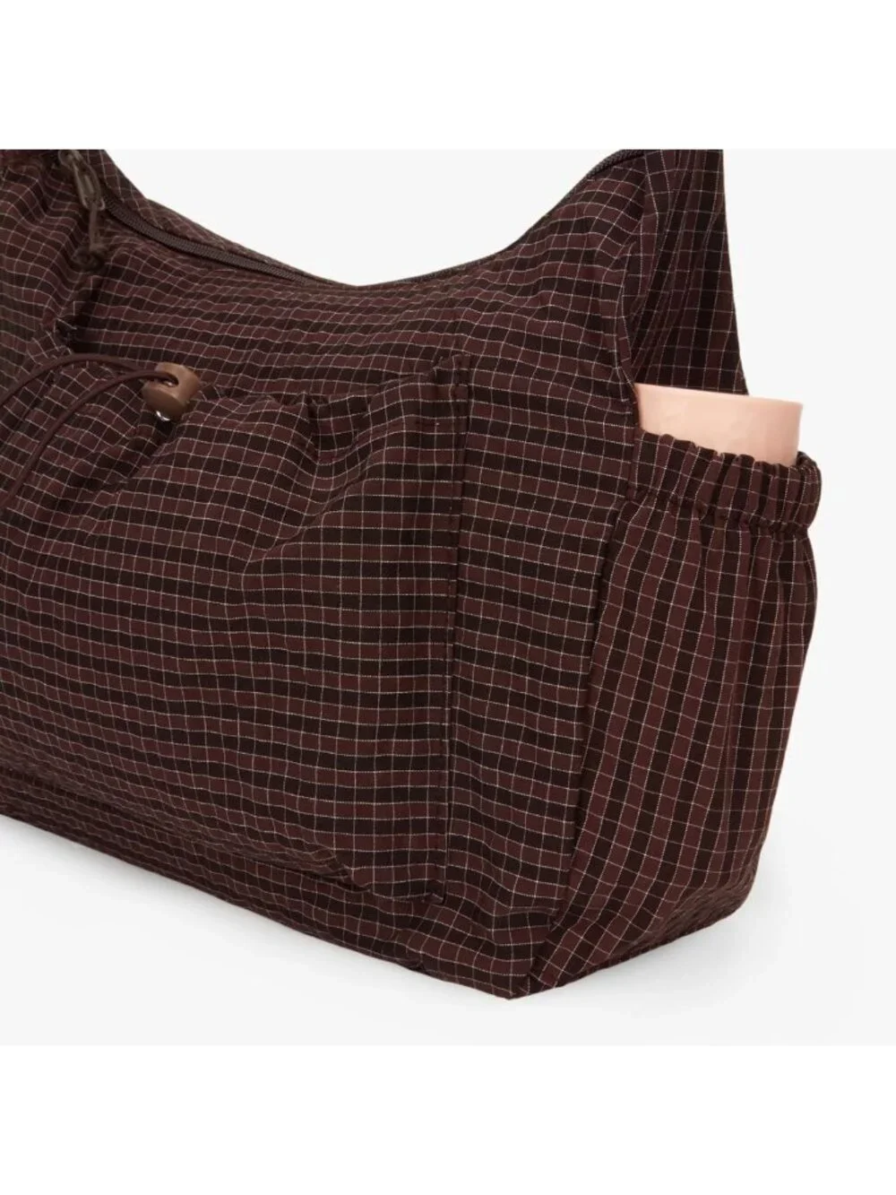 Plaid Nylon Hobo Bag | Soft Crossbody Messenger Purse with Adjustable Straps